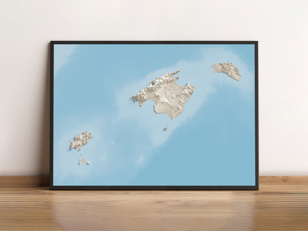 Balearic Islands Shaded Relief