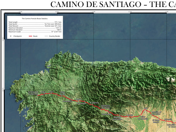 The Camino Francés Hike Map