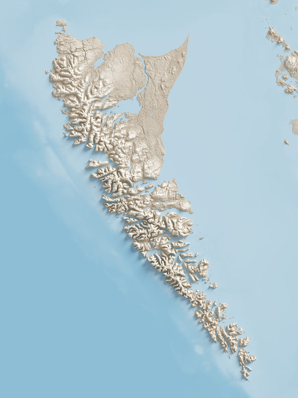 Haida Gwaii Shaded Relief Island Series