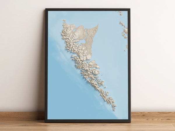 Haida Gwaii Shaded Relief Island Series