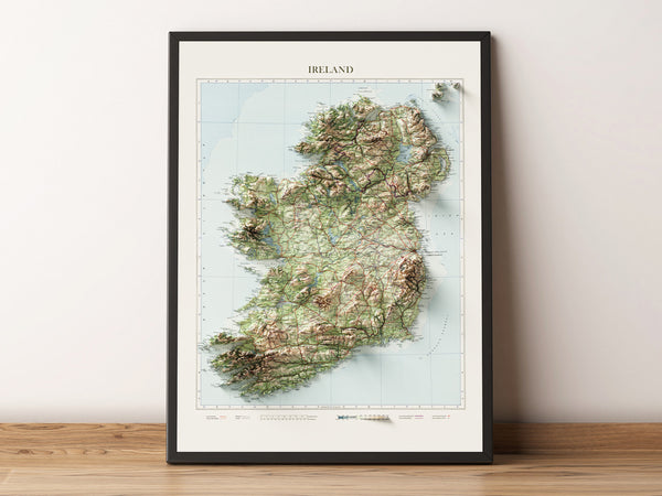 Vintage Topographic Map of Ireland (c.1955)