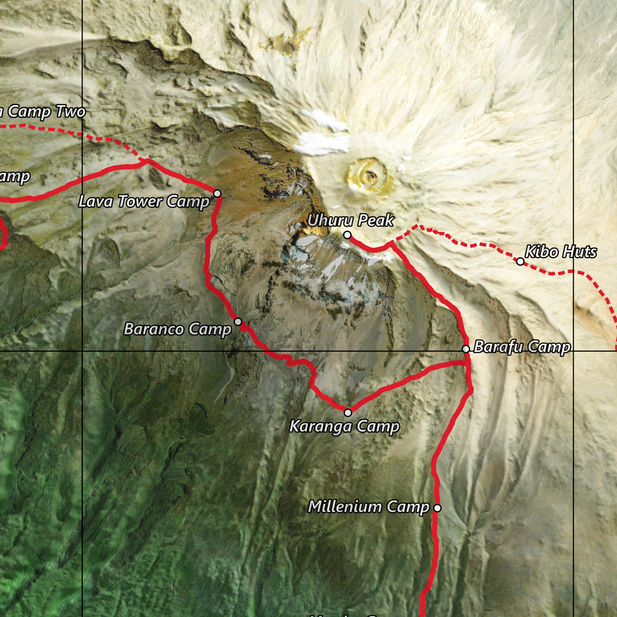 Mount Kilimanjaro Hike Map – Visual Wall Maps Studio