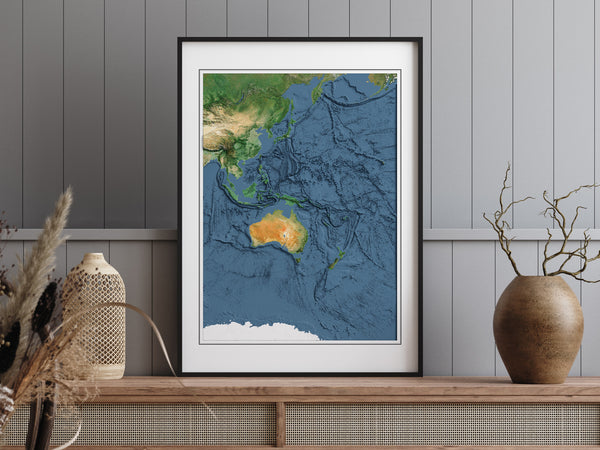 Oceania Bathymetry Shaded Relief