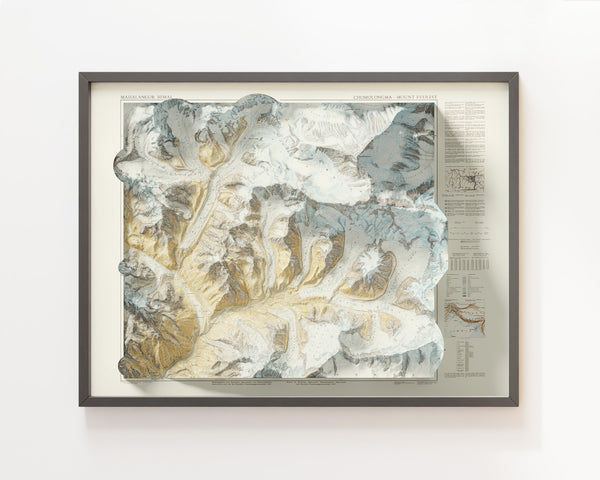 Mount Everest Topographic Map c. 1957