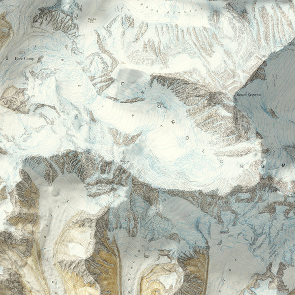 Mount Everest Topographic Map c. 1957