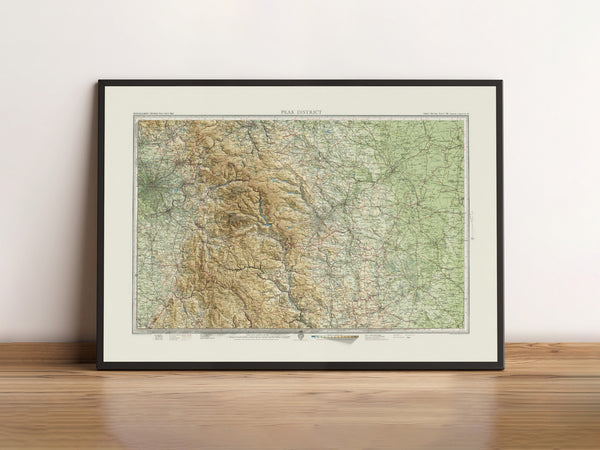 Peak District Vintage Topographic Map