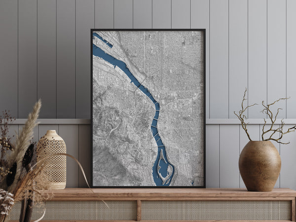 Portland Oregon Lidar Shaded Relief
