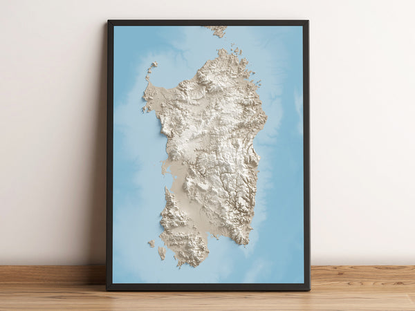 Sardinia Shaded Relief Island Series