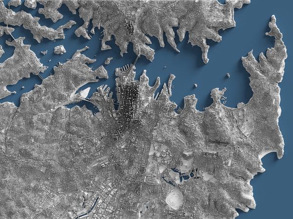 Sydney Australia Shaded Relief