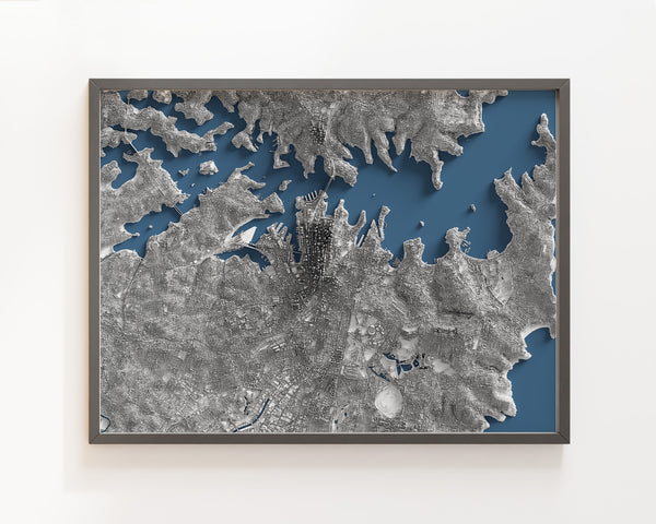 Sydney Australia Shaded Relief