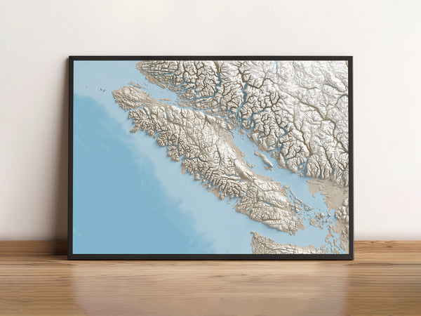 Vancouver Island Shaded Relief Island Series
