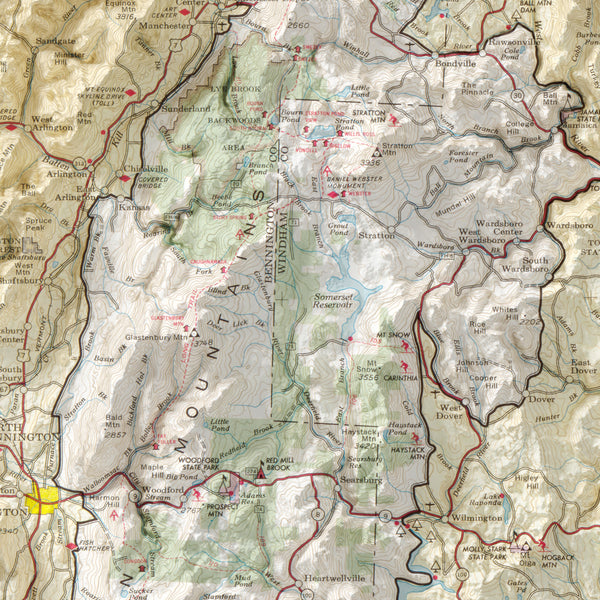 Green Mountain National Forest (Vermont) Map c. 1970
