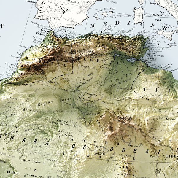 Africa Vintage Topographic Map (c.1895)