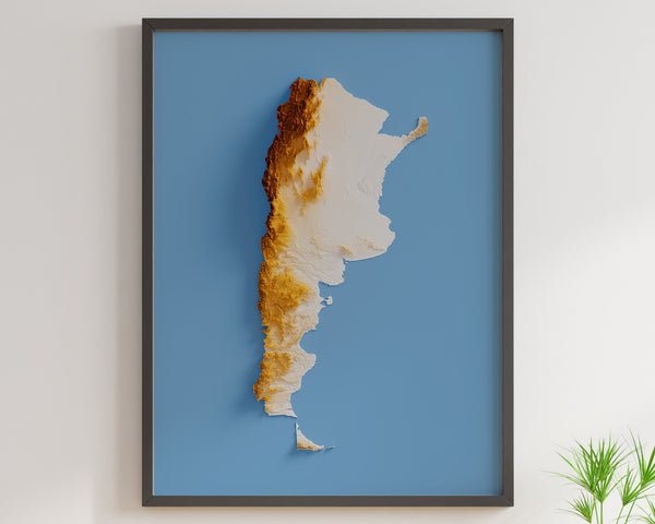 Argentina Shaded Relief Colourized (Official Colours)