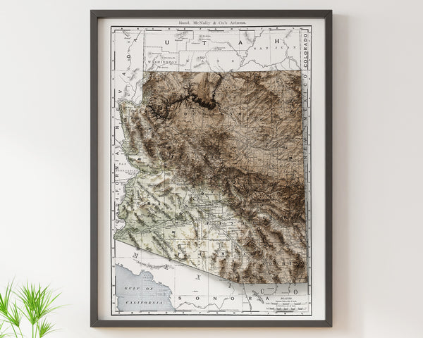 Arizona Vintage Topographic Map (c.1895)