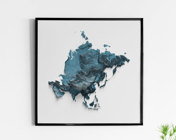 Asia Shaded Relief Map
