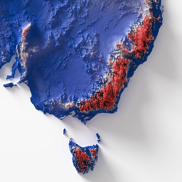 Australia Shaded Relief Colourized (Official Colours)