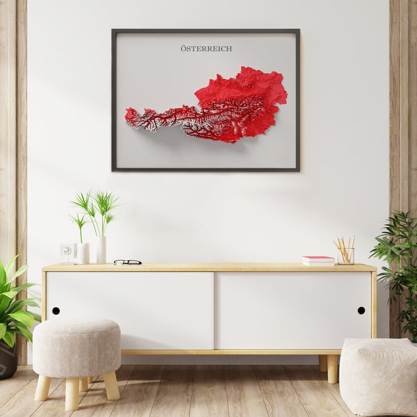 Austria Shaded Relief Colourized (Official Colours)