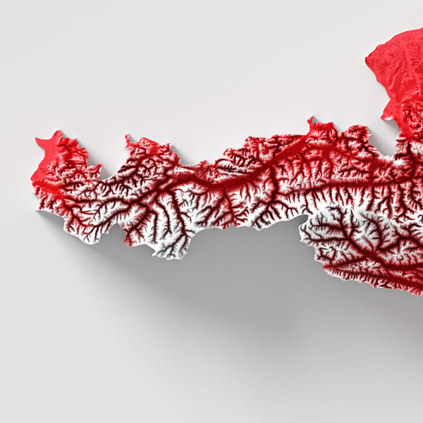 Austria Shaded Relief Colourized (Official Colours)