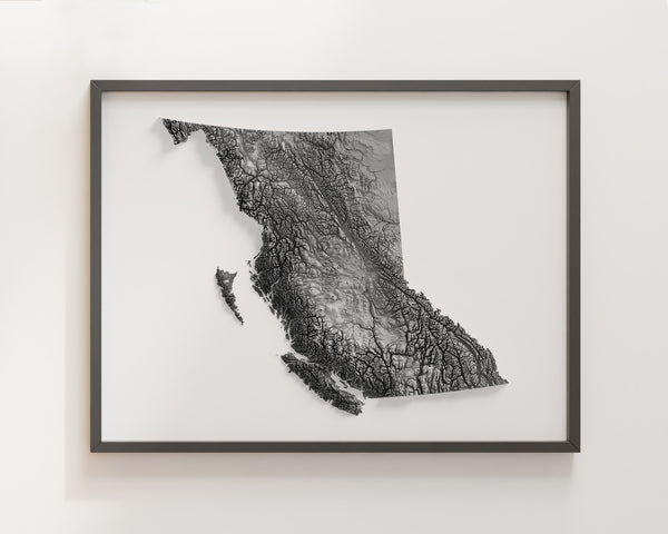 British Columbia Shaded Relief (5 Variations)