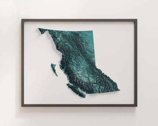 British Columbia Shaded Relief (5 Variations)