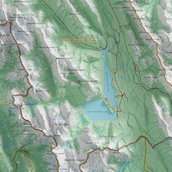 Banff National Park and Kananaskis Topographic Map