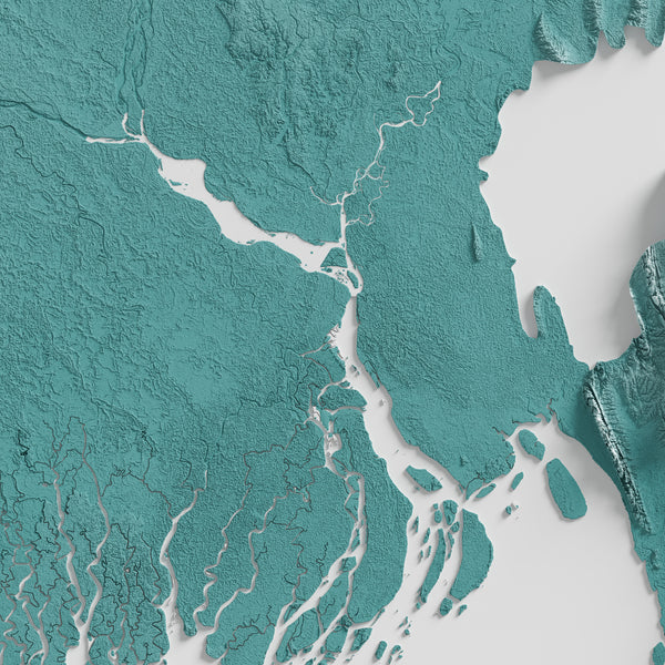 Bangladesh Shaded Relief Map