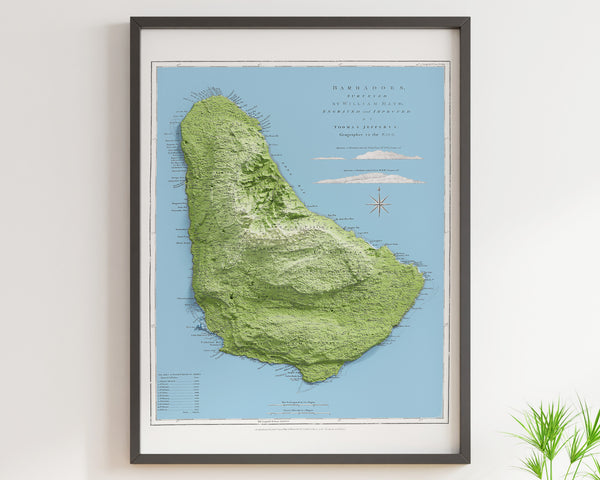 Barbados Vintage Topographic Map (c.1775)