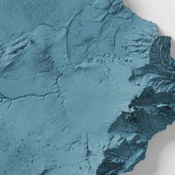 Botswana Shaded Relief Map