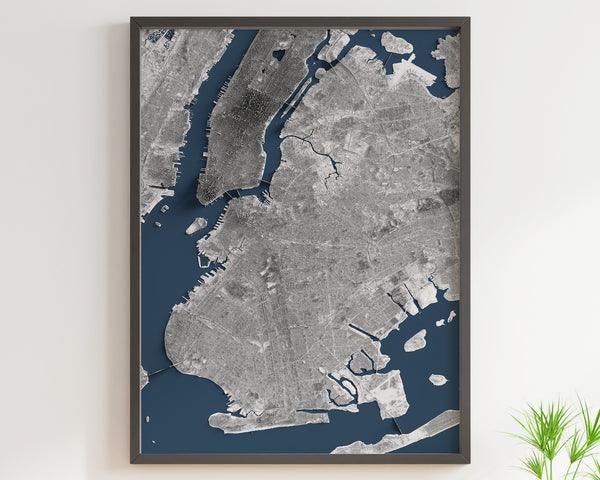 Brooklyn New York Shaded Relief