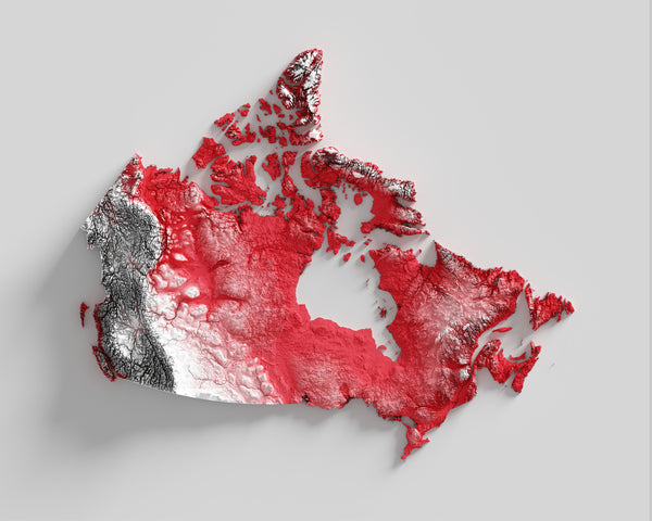 Canada Shaded Relief Map (Official Colours)