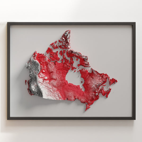 Canada Shaded Relief Map (Official Colours)