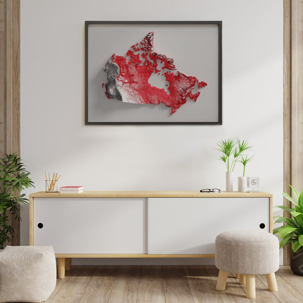 Canada Shaded Relief Map (Official Colours)