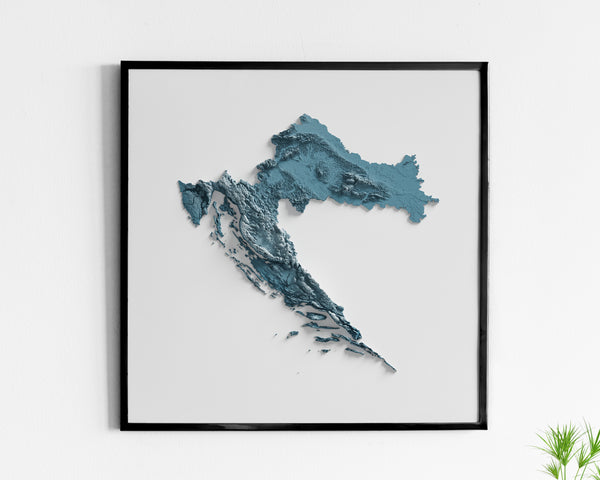 Croatia Shaded Relief Map