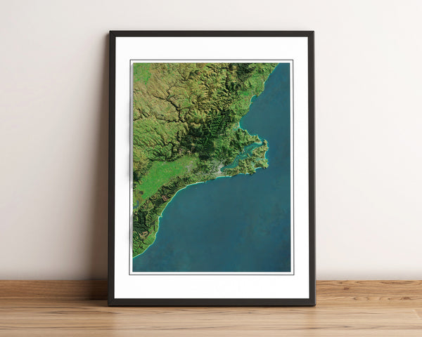 Dunedin, New Zealand Imagery Shaded Relief