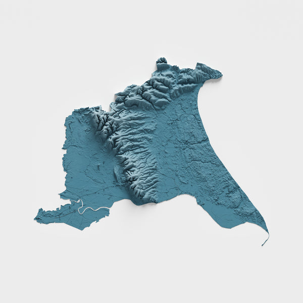 East Riding of Yorkshire County Shaded Relief