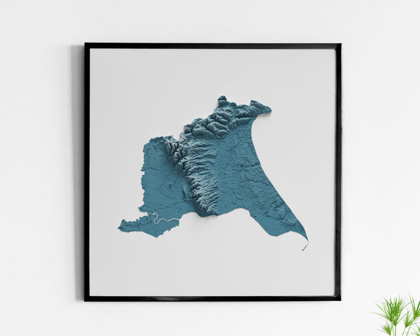 East Riding of Yorkshire County Shaded Relief
