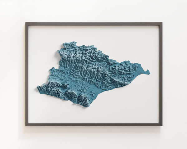 East Sussex County Shaded Relief