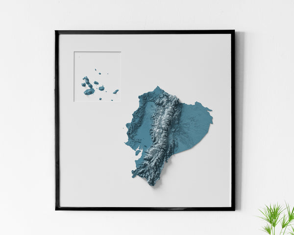 Ecuador Shaded Relief Map