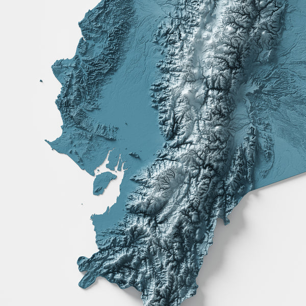 Ecuador Shaded Relief Map