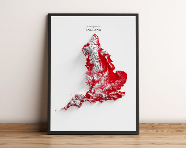 England Shaded Relief Colourized (Official Colours)
