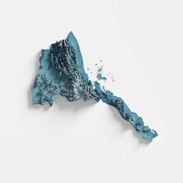 Eritrea Shaded Relief Map