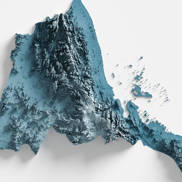 Eritrea Shaded Relief Map