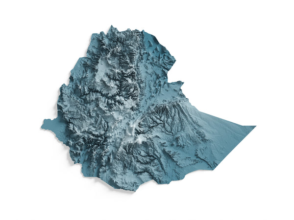 Ethiopia Shaded Relief Map