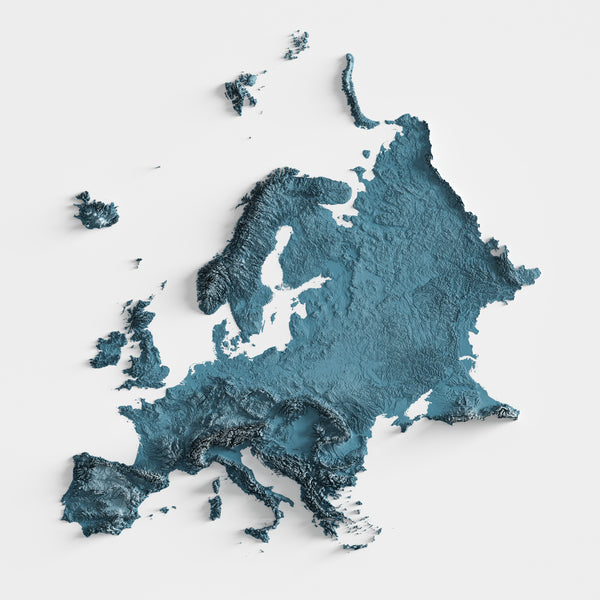 Europe Shaded Relief Map