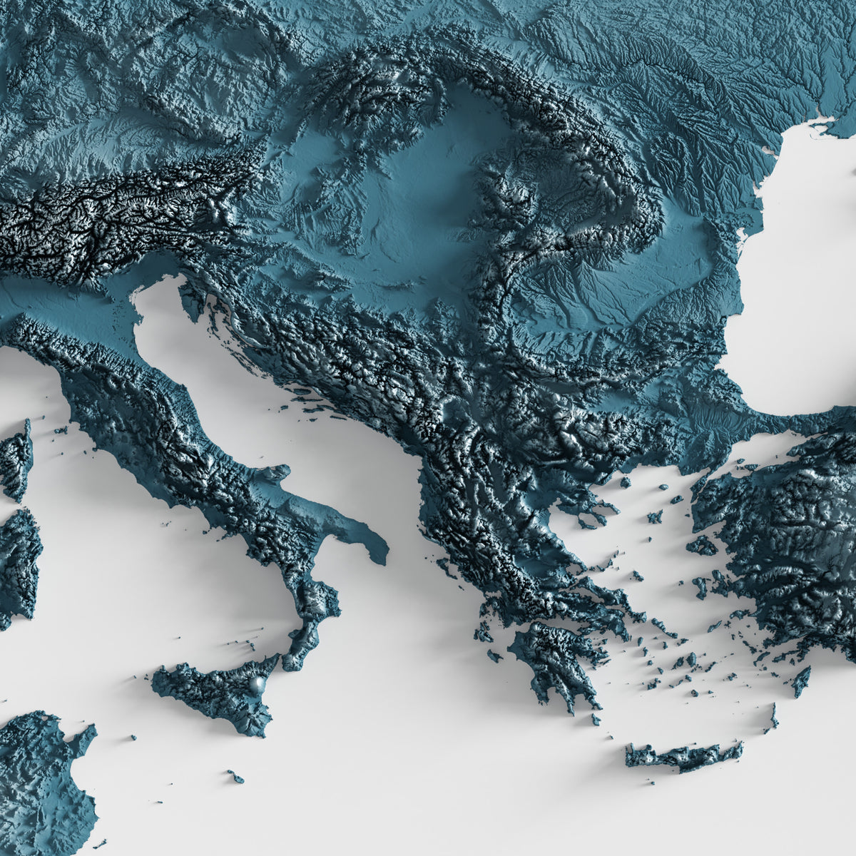 Europe Shaded Relief – Visual Wall Maps Studio