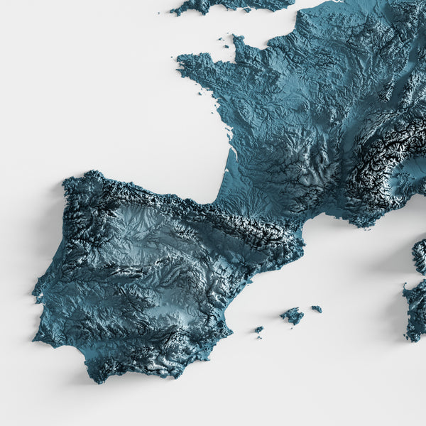 Europe Shaded Relief Map