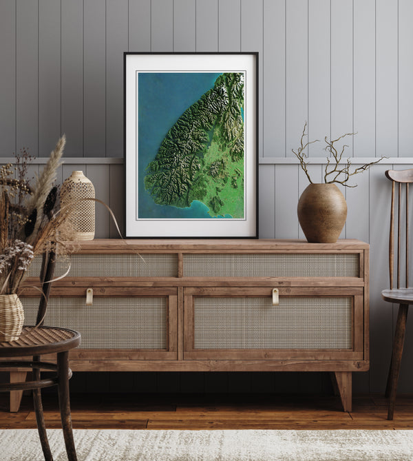 Fiordland, New Zealand Imagery Shaded Relief