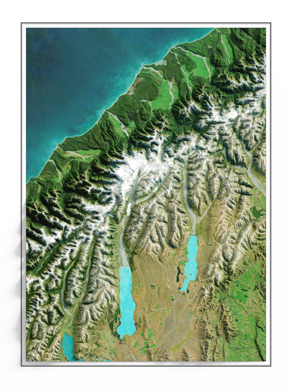 Franz Josef Glacier, New Zealand Imagery Shaded Relief