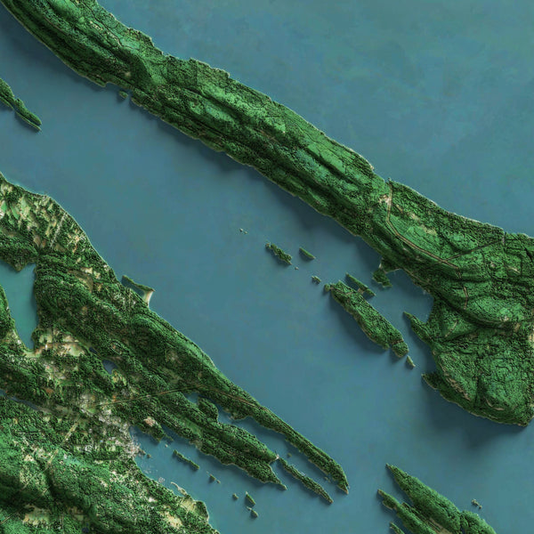 Galiano Island Imagery Shaded Relief